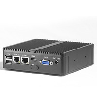 Mini PC Sin Ventilador, Modelo Nano, Procesadores Intel, 2 LAN, 6 USB, 1 HDMI, 1 VGA, DC12V, Compatible con Wifi
