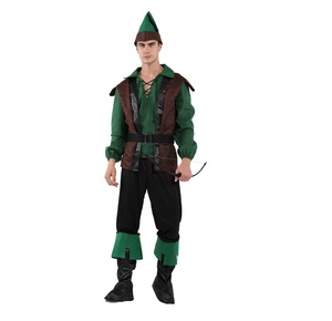 Commercio all'ingrosso della fabbrica degli uomini del partito che si veste eroe mascherato di lusso con la parte superiore/pantaloni/mantello/copricapo/maschera per gli occhi/cintura - Product Image 4