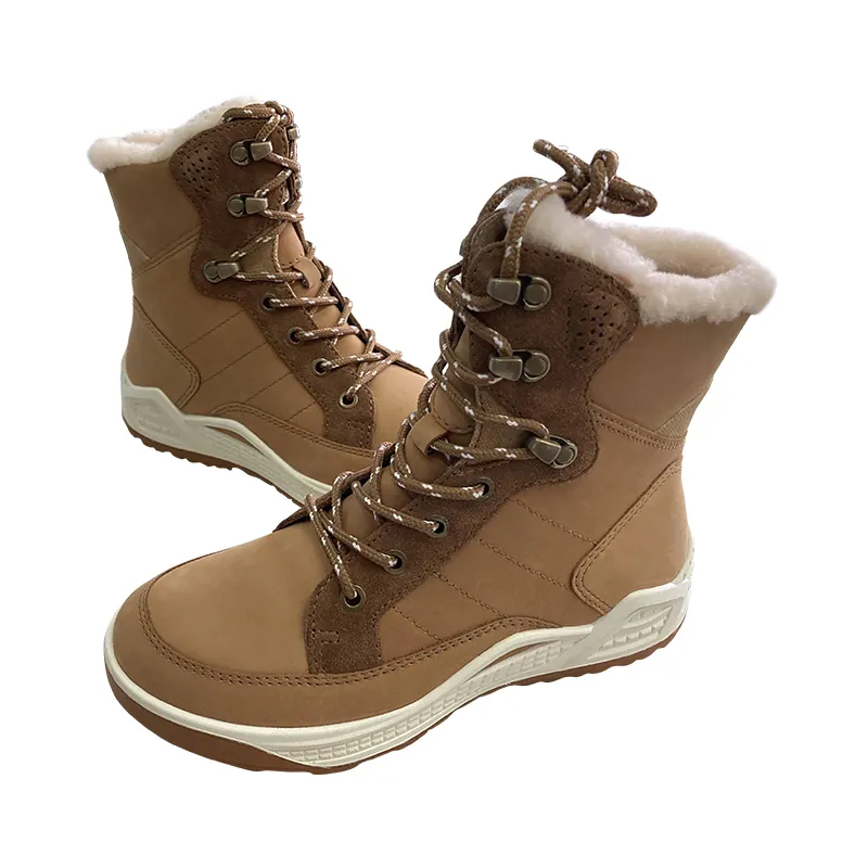 Mode Bont Dames Warme Schapenvacht Snowboots Echt Nubuck Leren Laarzen Winter Shearling Bont Snowboots Vrouwen Schoenen