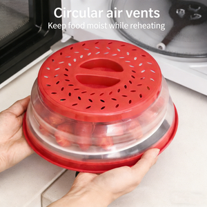 Couvercle pliable anti-éclaboussures pour micro-ondes, couvercle de conservation anti-poussière pour plats de cuisine avec évent vapeur pour réchauffer et conserver la fraîcheur - Product Image 3