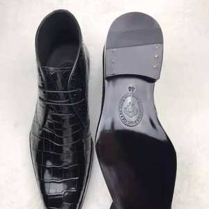 Goodyear bottes de luxe pour hommes Top qualité en cuir de crocodile véritable <span class=keywords><strong>bottines</strong></span> homme talon fait à la main Alligator chaussures habillées personnalisées hommes - Product Image 3