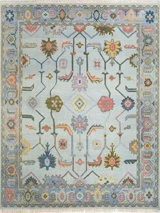 Custom Size Wool Hand Knotted Loop Pile Oushak <b>Carpet</b> Modern Handmade Area Rug for Luxury Residential Hospitality - Product Image 5