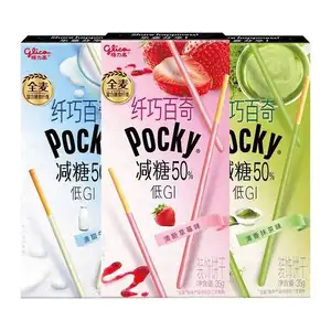 Nuovi Biscotti Glico Pocky da 35g, Sottili e Multi-Gusto, Senza Zucchero e a Basso Contenuto <span class=keywords><strong>di</strong></span> Grassi, Snack Esotici in Confezione Box - Product Image 1