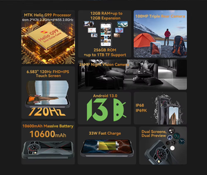 Rugged điện thoại thông minh Android 13 G99 120Hz 6.583 ''12 + 256GB tầm nhìn ban đêm NFC toàn cầu mở khóa 10600mAh Điện thoại di động Cubot Vua Kong 9 - Product Image 6