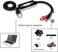 Tarjeta de Captura de Audio para Discos de Vinilo y Cintas de Casete a Conversor Digital MP3, Capturador de Música RCA/3.5mm para Mac y Windows 10/11