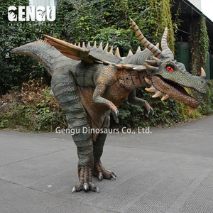 大人用ウェアラブル屋内アニマトロニクスドラゴンコスチューム、ショッピングモールや公共の場向けの金属製シミュレーション恐竜モデル - Product Image 3