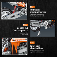 Modèle de moto de course tout-terrain Woma Building Block compatible avec les petites briques, jouet éducatif d'assemblage - Modèle en plastique ABS