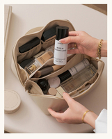 Ensemble de trousses de toilette en cuir PU avec logo personnalisé, organiseur de voyage pour cosmétiques et soins de la peau pour femme, étui de rangement en coton, trousse de maquillage personnalisée avec initiales