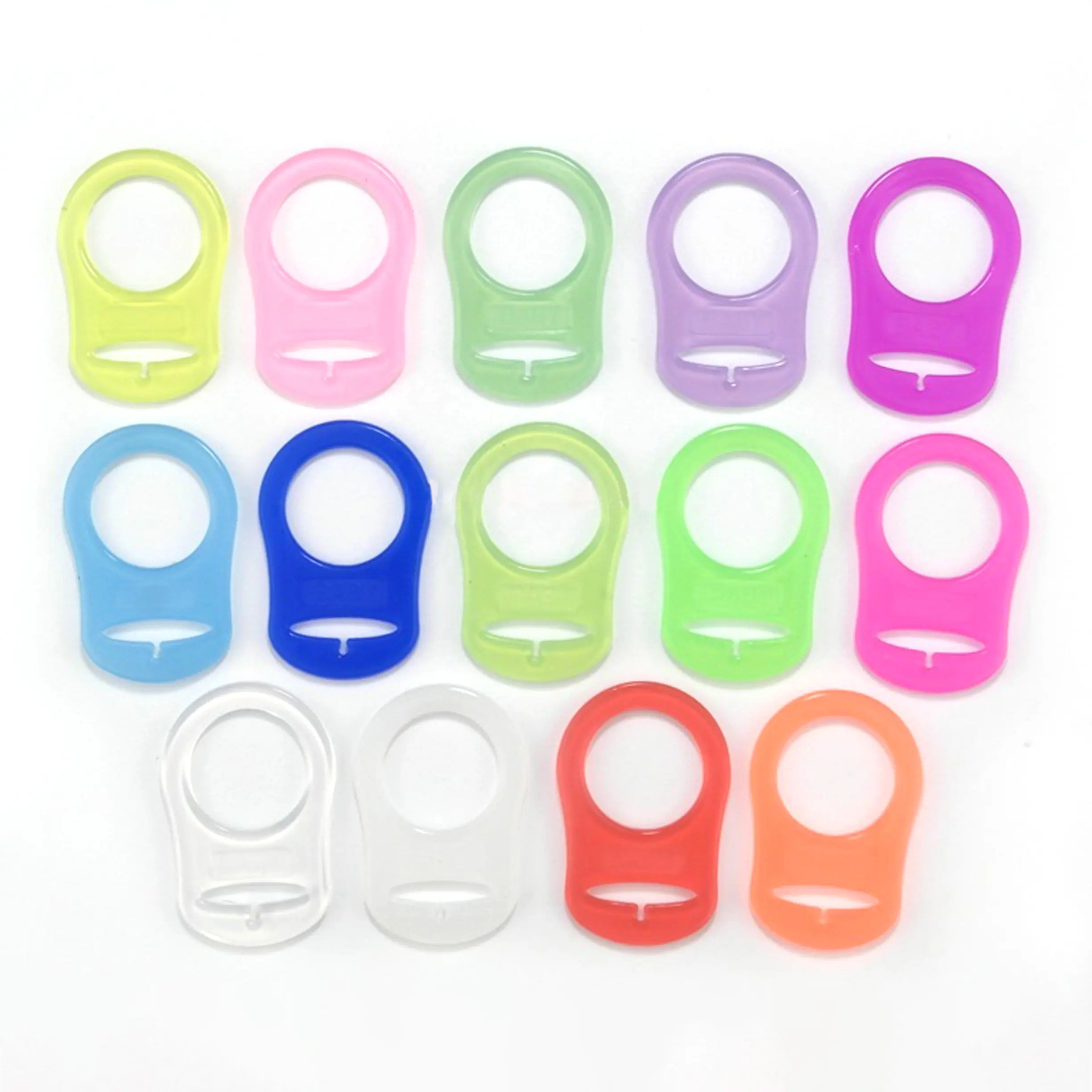 Silicone Adapter Rings Holder for Button Style MAM Nuk Baby Pacifier Soother Teething Ribbon