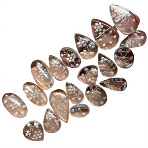 Cabochon en quartz clair 100% naturel, poli à la main, lisse, pour la fabrication de bijoux, sculpté à la main, certifié par un tiers FAIJAN GEMS - Product Image 1
