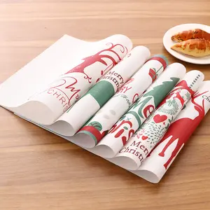 Wholesale Western Christmas PVC Nordic Red Green Deer Waterproof Table Placemat Dining Table Mat