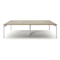 Bordure en PVC écologique Panneau MFC en option Table de conférence de bureau en bois massif pour réunion