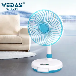 3 velocidades de vento recarregável usb ventilador de mesa china com lâmpada de iluminação