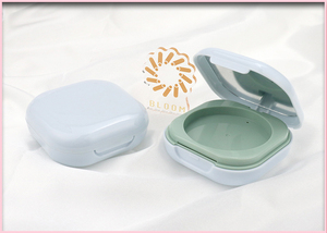 Khuôn mặt trang điểm khay đôi rỗng ép bột bánh nhỏ gọn trường hợp - Product Image 5