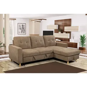 Sofá de tecido com função de armazenamento para sala de estar