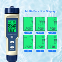 0.05 Precise Backlit LCD 5 in 1 pH TDS EC Salt Temp Analyzer Digital Water Test Pen for Hydroponics Wine Aquarium Planting