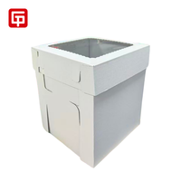 Boîtes à gâteaux en carton ondulé pliables recyclables carrées blanches classiques Offre Spéciale différentes tailles pour les fenêtres transparentes de gâteaux de 8 à 12 pouces