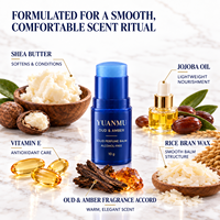 Baume de parfum solide Oud Ambre Marque Blanche Sans Alcool, Parfum de Poche avec Huile de Jojoba, Beurre de Karité et Vitamine E