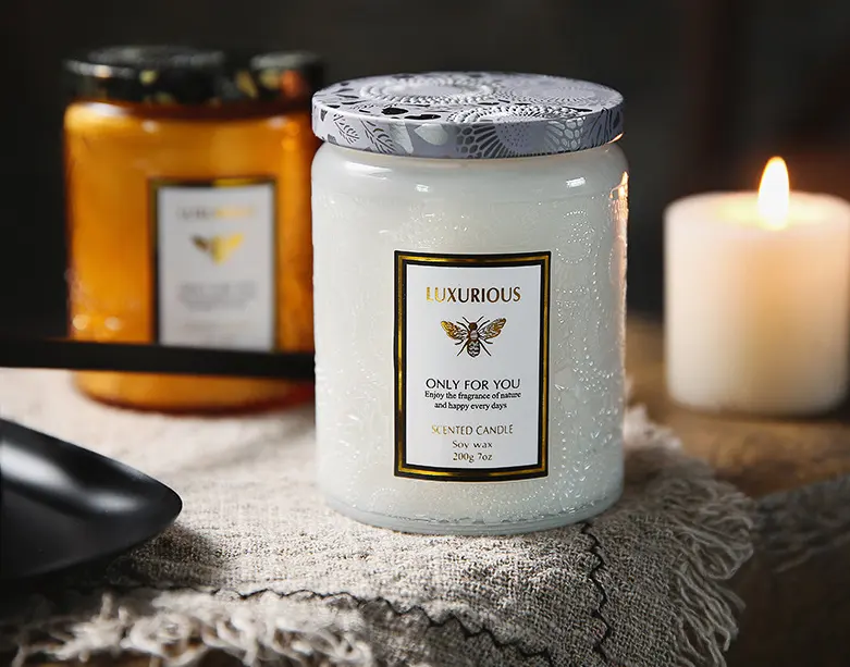 Velas perfumadas con jarra de vidrio, fabricante profesional de lujo, respetuosas con el medio ambiente, último diseño, novedad