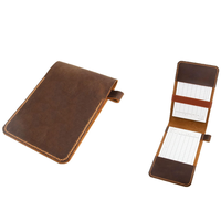 Dompet Buku Skor Golf Kulit Asli Portabel dengan Kantung Pena, Tempat Buku Yardage untuk Luar Ruangan