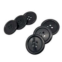Stok tersedia 25 mm hitam Matt 4 lubang kancing jahit mantel Rfid Tag koin Jeans tombol untuk pakaian tombol Tag cucian RFID