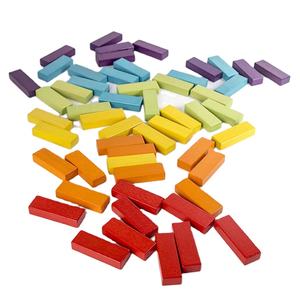 سجل خشبي ولعبة تكديس ملونة • كتل تعليمية للأطفال ، لعبة السحب على الطاولة للكبار مع خشب الزان - Product Image 2