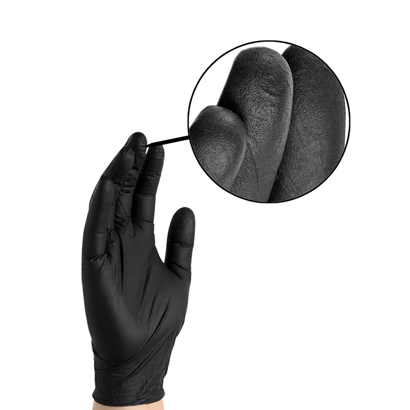 ダイヤモンドグリップブラックニトリル手袋卸売厚い工業用ニトリル手袋耐薬品性ニトリル手袋