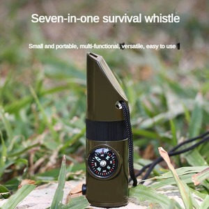 2025 ngoài trời di động 7-in-1 đa chức năng còi với ánh sáng LED đo nhiệt độ La Bàn Quay số hiển thị cho cắm trại - Product Image 2