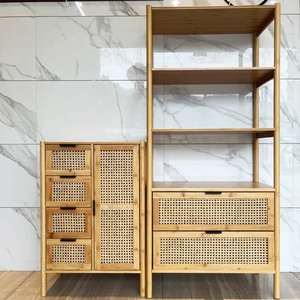 Leyenda de alta calidad al por mayor muebles de madera gabinete de tablero lateral de ratán Hutch dolap armarios habitacion gabinetes de Bambú - Product Image 6