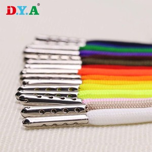 Großhandel Bunte 5mm 6mm Polyester Runde flache Kordel zug mit Metall End spitzen für Hoodie Shorts - Product Image 4