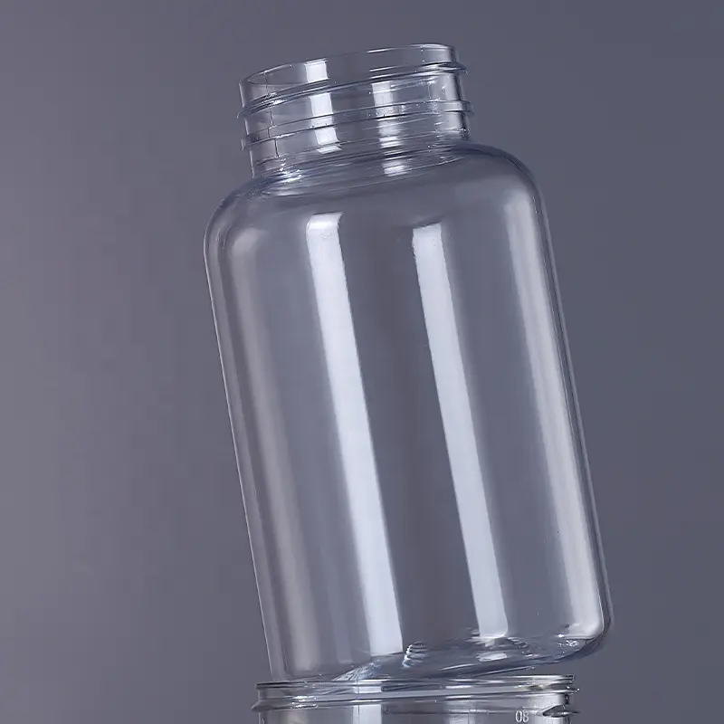 300cc 500cc 650cccclear PET plastik sağlık takviyesi konteyner kalsiyum tablet c vitamini sakızlı ambalaj şişe