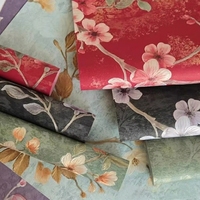 Papier d'emballage floral de luxe rétro de style chinois, série Tao Yuan, papier gaufré à feuille d'or pour les fleuristes et les fournitures de design floral