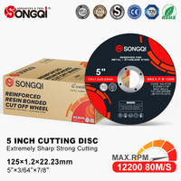 Disque de coupe/meule abrasive SONGQI de haute qualité de 125 mm (5 pouces) pour métal et acier inoxydable – Disques de coupe métal