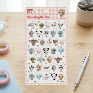 [HINAKUU] PVC Standing <b>Stickers</b> Fluffy Friends Cute Soft Character 3D Pop UV Printed <b>Sticker</b> Sheet <b>Diary</b> Planner Laptop - Product Image 3