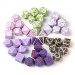 סיטונאי רטרו אקרילי קובייה פוליהדראמין קובייה מקל על קוביות פלסטיק להגדיר קוביות עבור משחק שולחן - Product Image 1