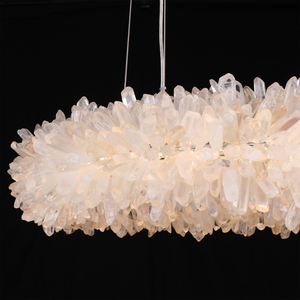 Lámparas Colgantes Modernas de Lujo con Cristal de Roca Natural para Sala de Estar, con Altura Ajustable, Tamaño Mediano - Product Image 5