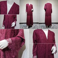 Abaya ouverte modeste MQ281 pour femmes, robe musulmane avec patchwork en dentelle, cardigan, vêtements islamiques, robe Abaya Dubaï (sans hijab)