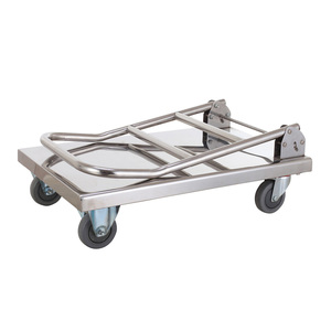 Chariot à plateau robuste en acier inoxydable, chariot à main mobile pour la restauration, le transport en entrepôt - Product Image 3