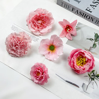 Groothandel 8cm Roze Kunstbloemen Hoofden DIY Bloemassortiment Kit voor Bruiloft Fotografie Afstudeerhoed Haaraccessoires