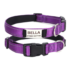 <span class=keywords><strong>Collar</strong></span> de Perro Ajustable Acolchado de Nailon Reflectante de Calidad, Placa de Identificación con Nombre Grabado Personalizado, Collares para Perros - Product Image 5
