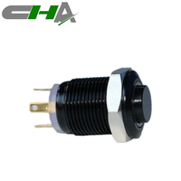 Sakelar Tombol Tekan Logam CHA Self-lock / Momentary On-off dengan LED Biru Hijau