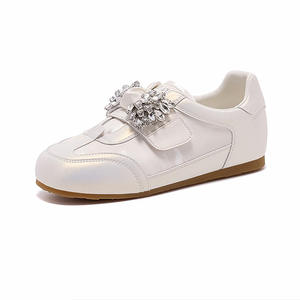 Chaussures de course pour femmes Rhinestone Forrest Gump, légères, à talon moyen (3-5 cm), couleur unie, tendance, en toile, semelle extérieure en caoutchouc, à enfiler - Product Image 2