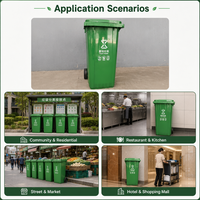 Poubelle mobile à roulettes en plastique HDPE de 240 L pour la collecte et la classification des déchets