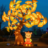 Lanternes chinoises en soie, lanternes d'arbre, lanternes d'extérieur artisanales, décoratives pour l'automne, Noël, décoration de parc, vente chaude