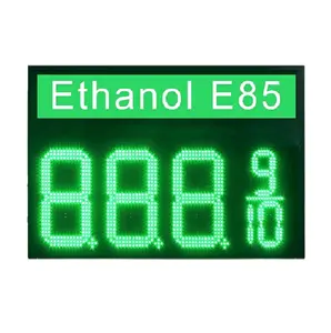 发光二极管绿色乙醇E85加油站价格标志8英寸888910防水发光二极管石油加油站数字汽油美国显示器