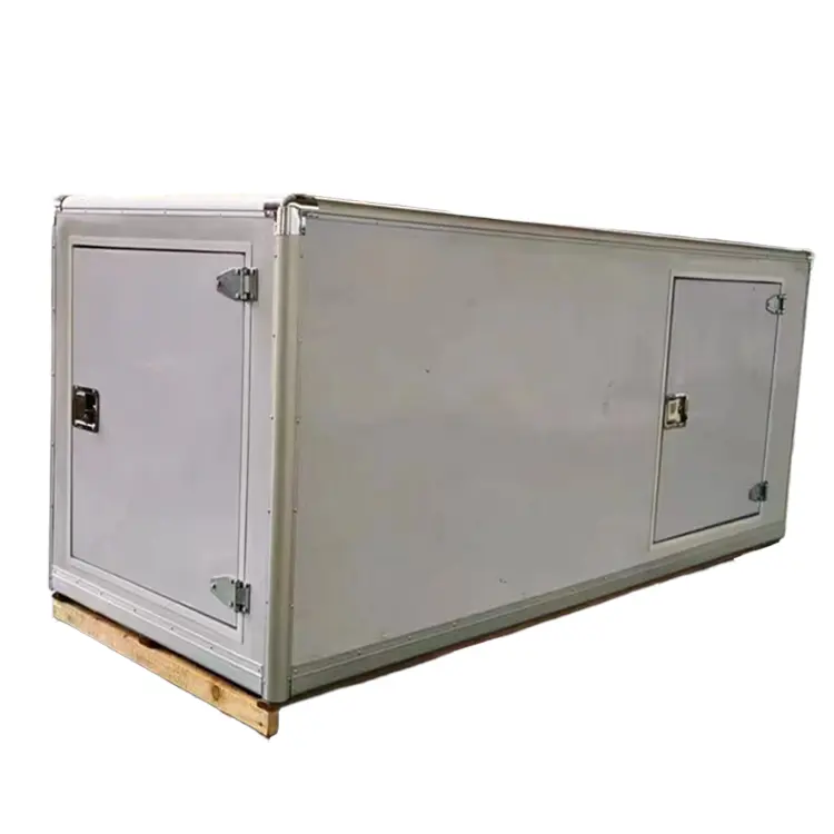 กล่องตู้เย็นปรับแต่งได้3ม. * 1.2ม. * 1.2ม. 0-10องศา1PH 110V 50Hz พร้อมหน่วย12V แบตเตอรี่สองประตูพร้อมที่ชาร์จ