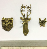 Sculptures murales abstraites en résine, style Art Déco, représentant des têtes d'animaux, pour la décoration du salon et de la chambre, idée cadeau