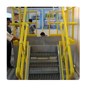 Trilhos de escadas em fibra de vidro FRP anticorrosão postes/tubos de FRP