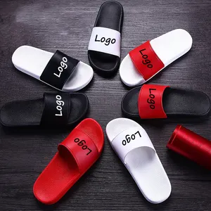 2023 New Hot Designer Slippers Summer Non Slip Thick Soled Beach Pvc Sandals Slides Custom Logo Slippers For Men