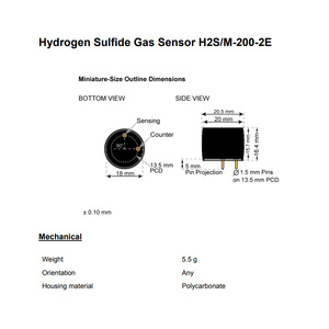 เซ็นเซอร์ก๊าซไฮโดรเจนซัลไฟด์ H2S/M-200-2E 0-200 ppm สำหรับเครื่องตรวจจับแบบพกพา - Product Image 4